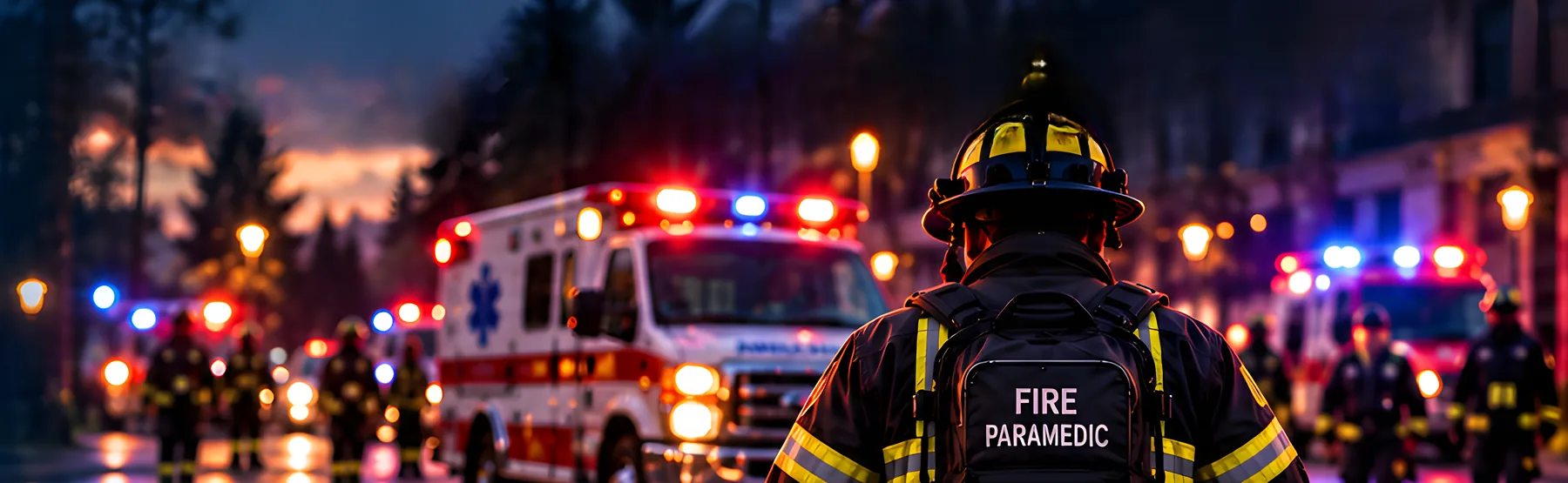 A firefighter/paramedic at an emergency scene
